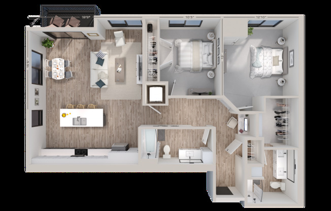 2 beds, 2 baths, 1,239 sqft, $2,955, Unit 642