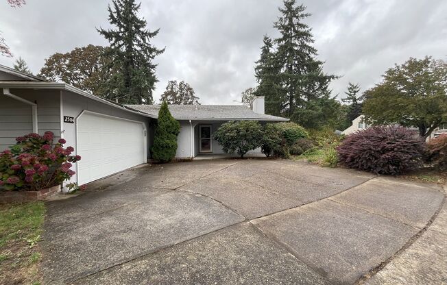 Single level 3 bed, 2 bath home in Hillsboro! Pet friendly! Garage & fenced yard! Large lot! Covered patio and Washer/Dryer hookups!