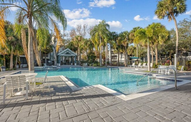 Community Pool at Caribbean Breeze Apartments in Tampa, FL.