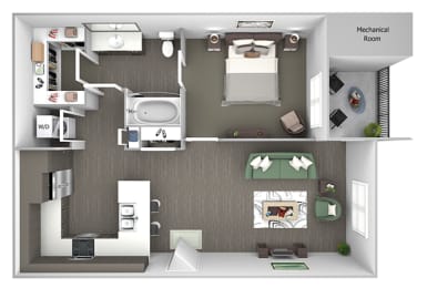 1 bed, 1 bath, 743 sqft, $1,208