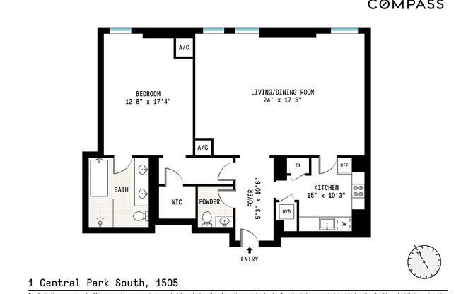 1 bed, 1.5 baths, 1,212 sqft, $20,000, Unit 1505