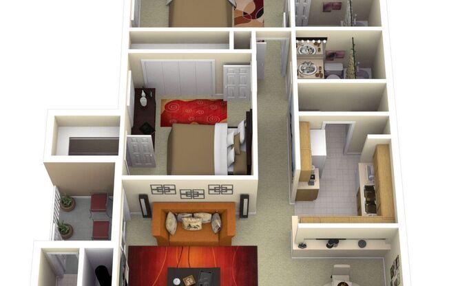 2 beds, 2 baths, 998 sqft, $1,278