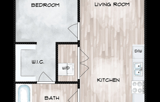 1 bed, 1 bath, 448 sqft, $1,714