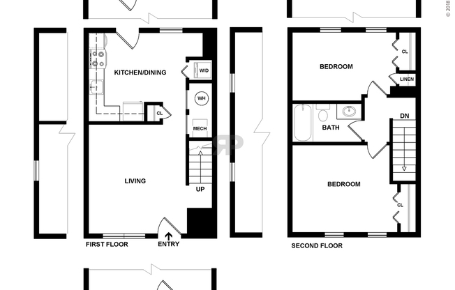 2 beds, 1 bath, 896 sqft, $1,396