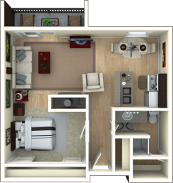 Studio, 1 bath, 796 sqft, $2,453