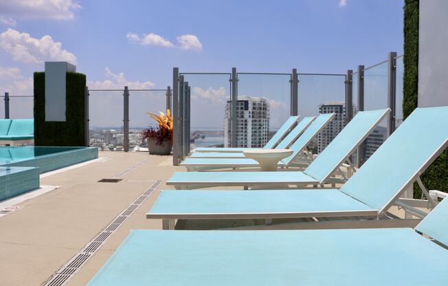 Lay out in style around our rooftop pool in Downtown Tampa, FL.