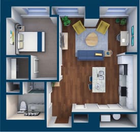 1 bed, 1 bath, 835 sqft, $1,578