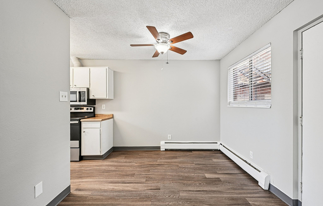 open-plan kitchen and living area
