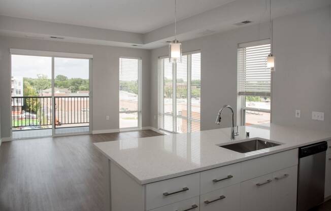 Joel 1 bedroom with open kitchen and balcony at Urban Park I and II Apartments, Minnesota, 55426