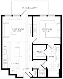 1 bed, 1 bath, 756 sqft, $2,468