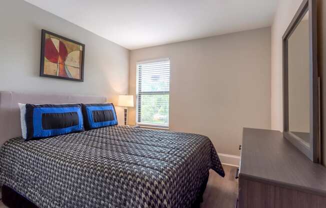 Bedroom in a 2 bedroom apartment at Halcyon Apartments