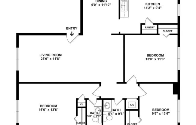 3 beds, 2 baths, 1,325 sqft, $2,615