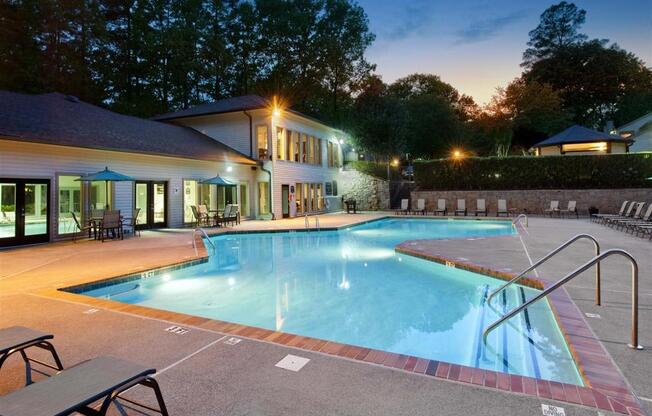 Twilight Pool at Seven Pines, Alpharetta, Georgia