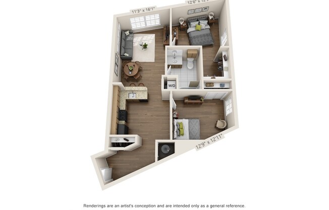 2 beds, 1 bath, 724 sqft, $2,650, Unit 429