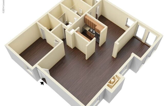 2 beds, 2 baths, 992 sqft, $1,350