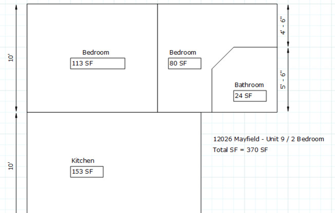 1 bed, 1 bath, 370 sqft, $975, Unit Unit 9