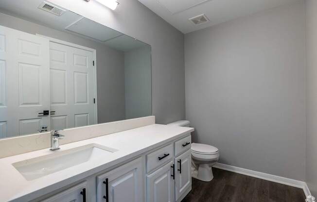 A bathroom with a white sink and toilet.