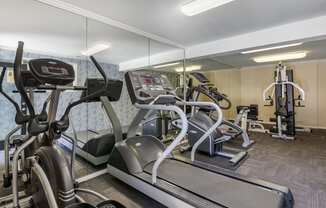 our gym is equipped with a variety of cardio equipment