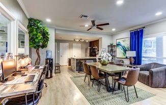 Modern Apartments in Houston, TX for Rent- Artisan West- clubhouse with table and chairs