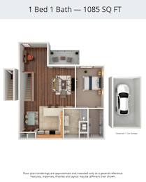 1 bed, 1 bath, 1,085 sqft, $1,470