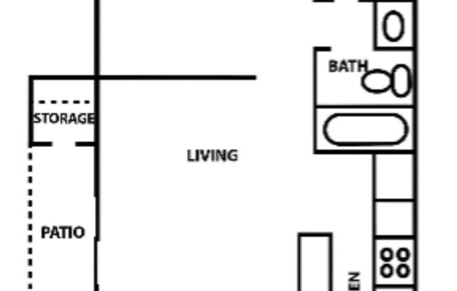 1 bed, 1 bath, 510 sqft, $749, Unit S1512