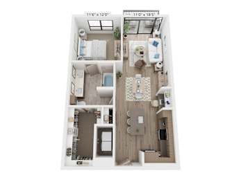 1 bed, 1 bath, 890 sqft, $2,600