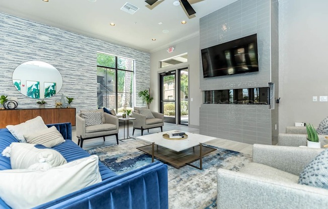 Tv in living room at The Paseo by Picerne, Arizona, 85395