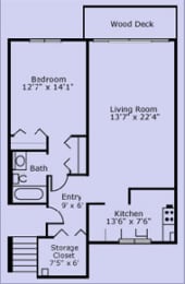  Floor Plan One Bedroom One Bathroom