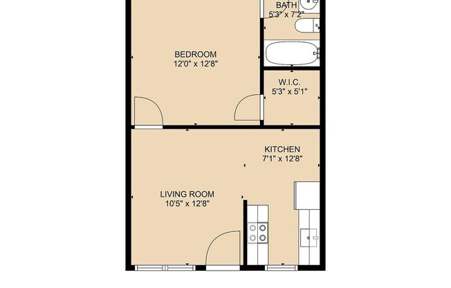 1 bed, 1 bath, 422 sqft, $1,100