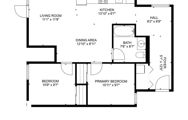 2 beds, 1 bath, 845 sqft, $1,550, Unit E222