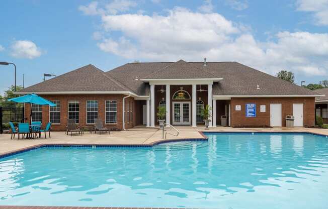 the swimming pool at the falls at borough park apartments