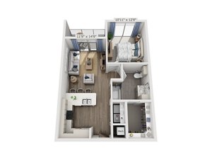 1 bed, 1 bath, 710 sqft, $2,261