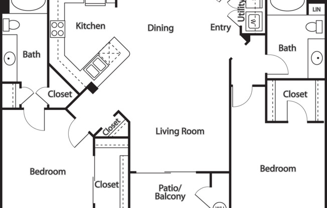 2 beds, 2 baths, 1,218 sqft, $2,887, Unit 350