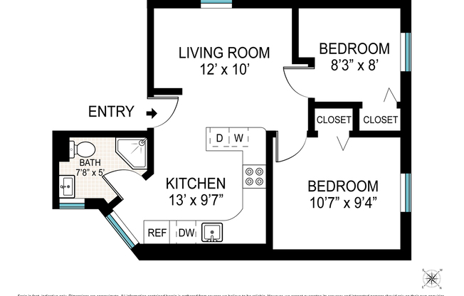 2 beds, 1 bath, $4,200, Unit 2R