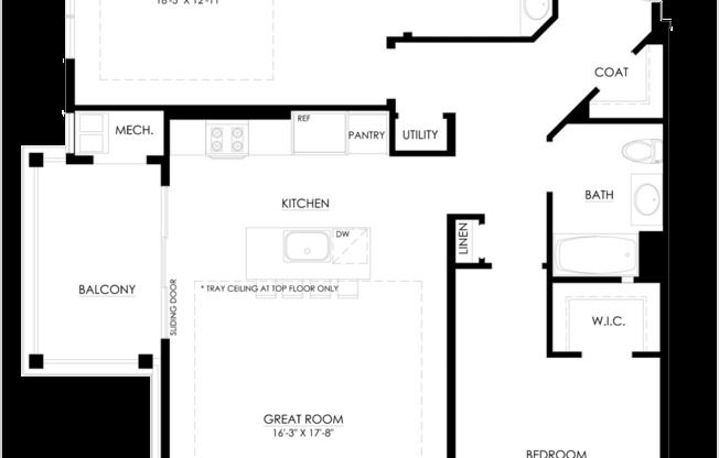 2 beds, 2 baths, 1,304 sqft, $3,553, Unit 3207