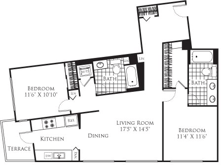 2 beds, 2 baths, 1,131 sqft, $3,180, Unit 402