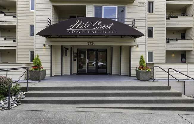 a picture of the hill crest apartments entrance stairs at Hill Crest Apartment Homes, Washington