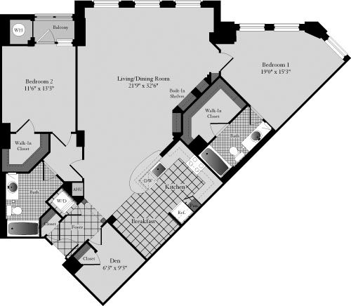 2 beds, 2 baths, 1,560 sqft, $5,538, Unit 514