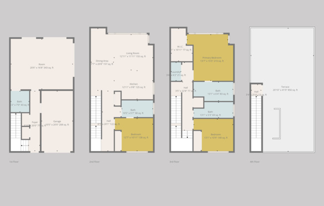 3 beds, 3.5 baths, 2,424 sqft, $4,355, Unit B120