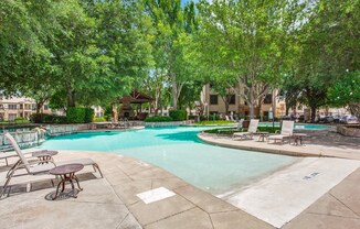 Resort Style Pool with beach entry at The Canyons Apartments, Fort Worth, TX, 76116