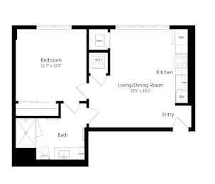 1 bed, 1 bath, 619 sqft, $2,225