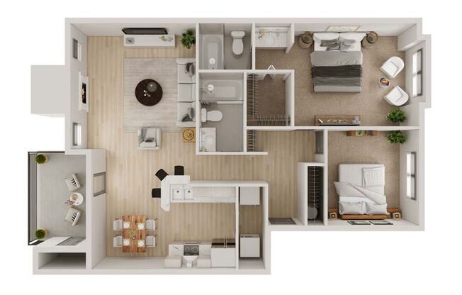 2 beds, 2 baths, 945 sqft, $1,899, Unit 1-303