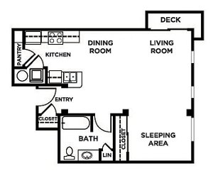 Studio, 1 bath, 630 sqft, $1,599