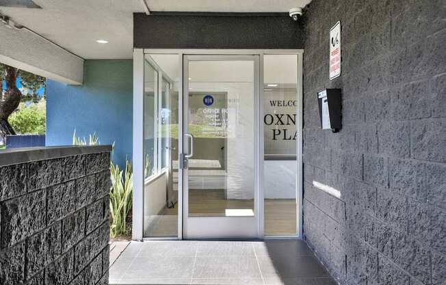 The entrance to the Oxford Place office building.