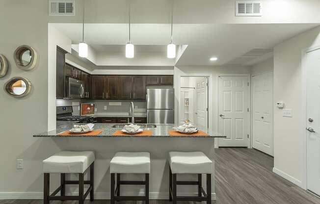 White kitchen interior at The View at Horizon Ridge, Henderson, 89012