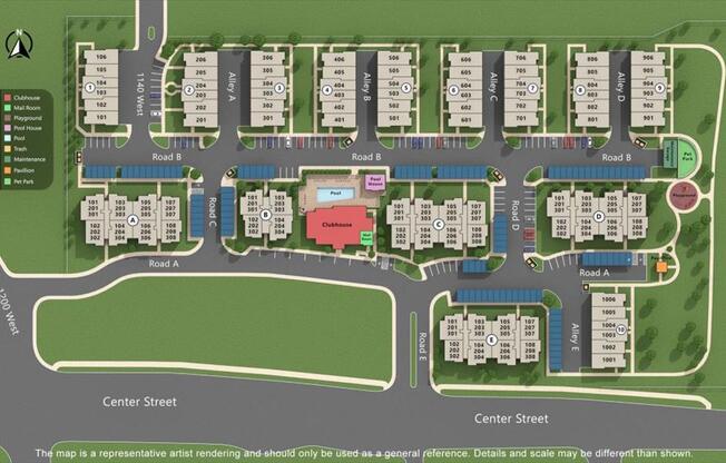 Property Map at Parc on Center Apartments & Townhomes, Utah