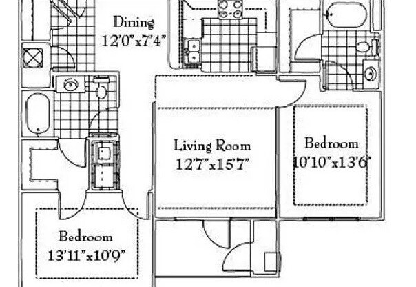 2 beds, 2 baths, 1,020 sqft, $1,379, Unit 6-211