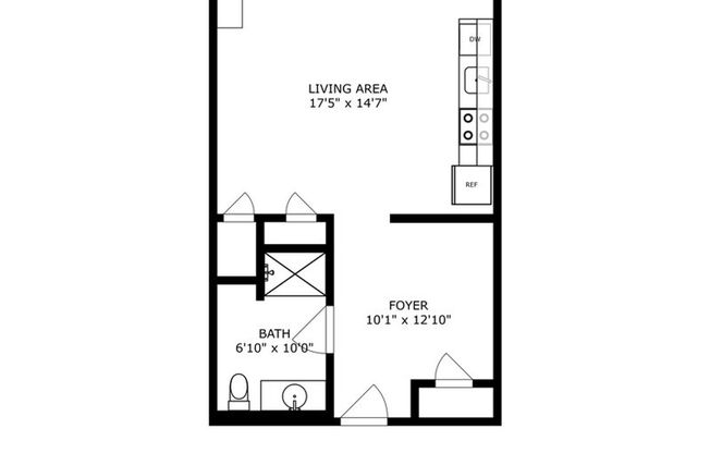 Studio, 1 bath, 506 sqft, $795, Unit Unit #204