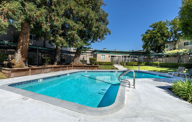 the swimming pool at the preserve apartments