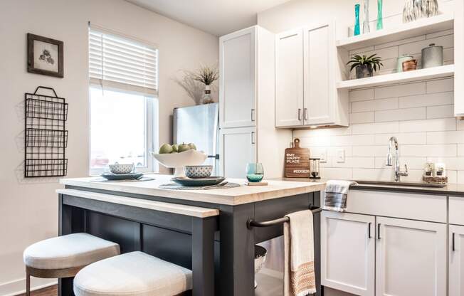 island in kitchen at Edge 35, Indianapolis, Indiana